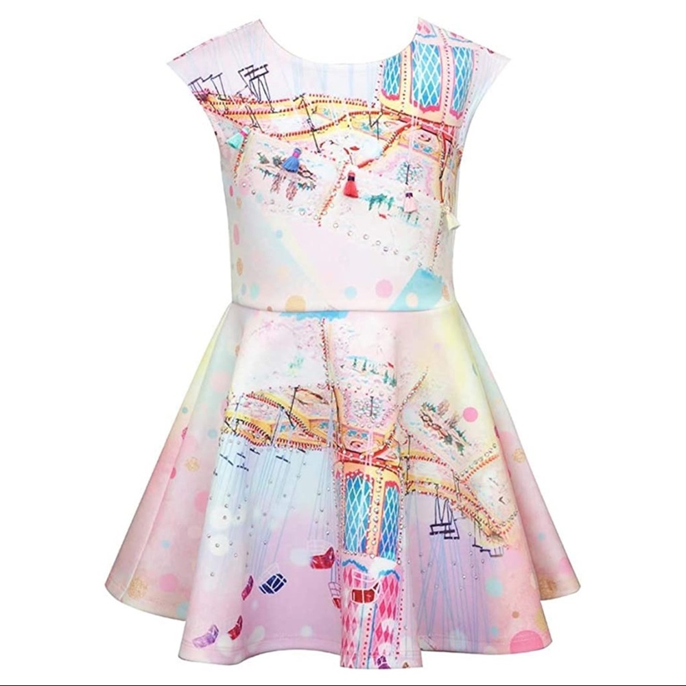 NWT Girls Merry Go Round Fit & Flare Twirl Dress
